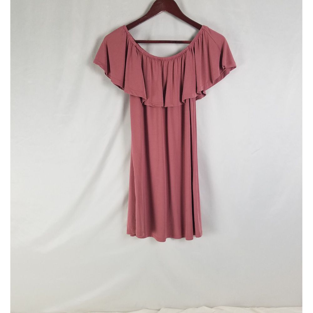 Rue21 Shirt Juniors Small Pink Long Top‎ Womens Short Sleeve Boat Neck Blouse